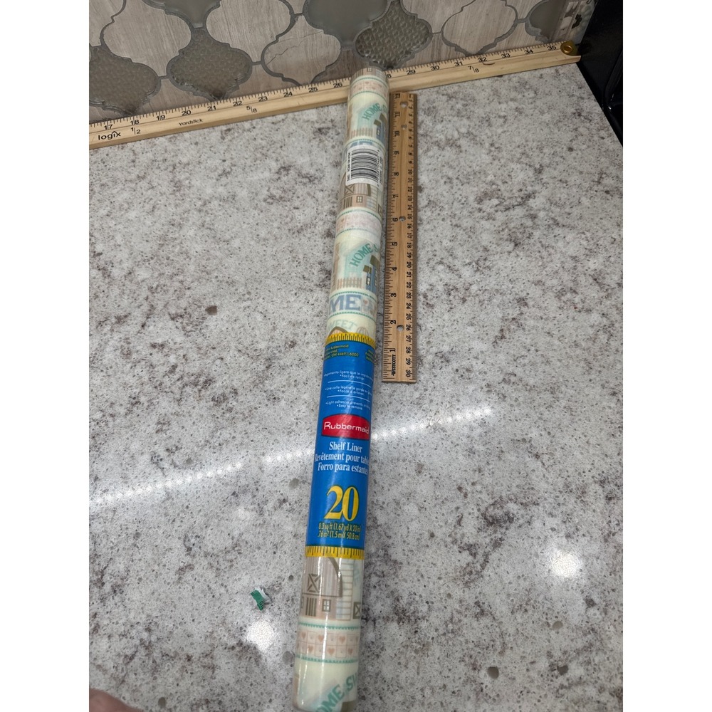 Rubbermaid Vintage 1989 Shelf Liner Home Sweet Home Country 20in x 1.67yd Roll
